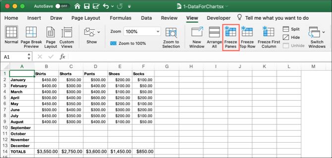 hwo to lock rows on excel for mac
